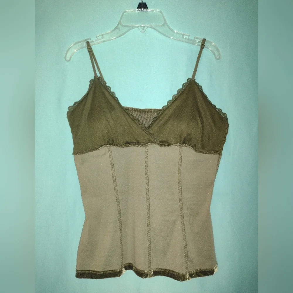 No Boundaries Olive Lace Trim Top - Picture 6 of 7